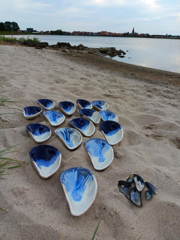 Muslingeskåle på stranden